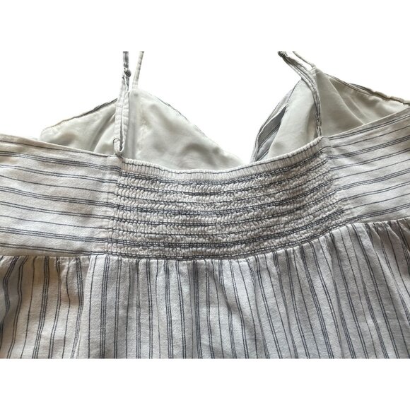 Banana Republic XL sweetheart A-line striped linen blend swing top knot front - Picture 5 of 8